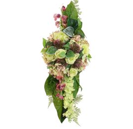 ROSE DELPHINIUM HYDRANGEA ARR 80X30X20CM GREEN