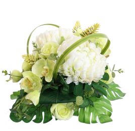 MUM ORCHID ARR 45X25CM GREEN