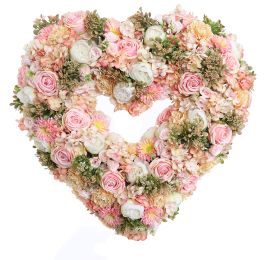 ROSE BERRY ARR ON OPEN HEART 60X16CM PINK