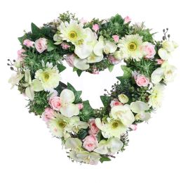 ROSE ORCHID ARR ON OPEN HEART 60X16CM GREEN