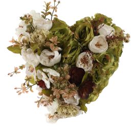 ROSE ORCHID ARR ON HEART 32X30X17CM GREEN