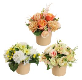 ARR IN PLASTIC ROUND POT D25X22CM ASSORTED