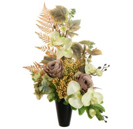ROSE ORCHID ARR IN VASE 30X55CM GREEN