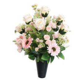 ROSE GERBERA ARR IN VASE 33X45CM PINK
