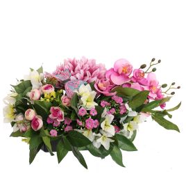 MUM ORCHID IN RECTANGLE PLASTIC POT 50X28X22CM LAVENDER