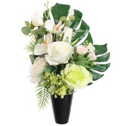 ROSE ORCHID ARR IN VASE 30X40CM CREAM