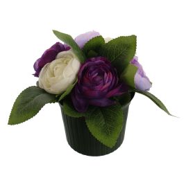 RANUNCULUS ARR IN PLASTIC ROUND POT D18X16CM PURPLE LAVENDER