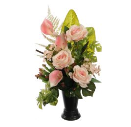 ROSE CALLA ARR IN VASE D25X50CM PINK