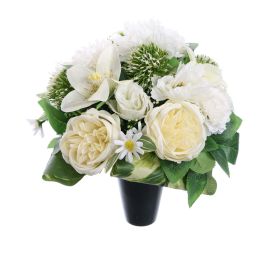 PEONY ROSE BUD ARR IN VASE D30X30CM CREAM