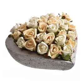 ROSEBUD IN LARGE HEART POT