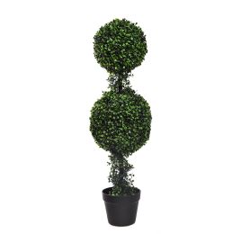 TOPIARY X2 BOXWOOD 90CM GREEN