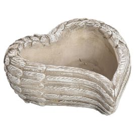 CEMENT HEART PLANTER 20.5 CM GREY