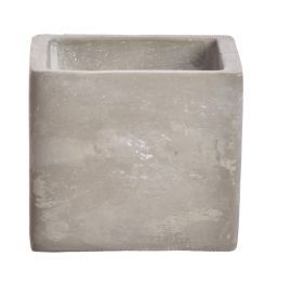 SQUARE PLANTER 8X8X7CM GREY