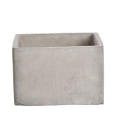 SQUARE PLANTER 12X12X8CM GREY