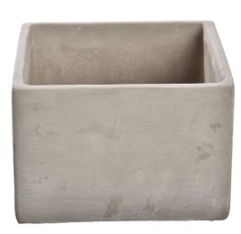SQUARE PLANTER 15X15X10CM GREY