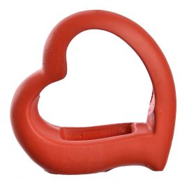 OPEN HEART 19X19X5CM RED