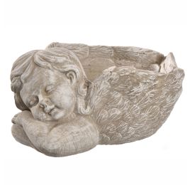 CEMENT ANGEL PLANTER 23X17X10CM GREY