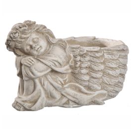 CEMENT ANGEL PLANTER 20X12X14CM GREY