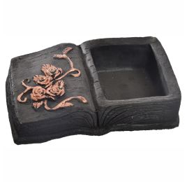 CEMENT BOOK PLANTER 20X14X6CM BLACK