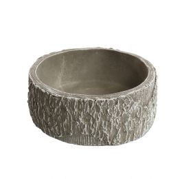 ROUND PLANTER 15X15X6CM GREY