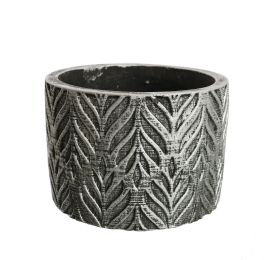 ROUND POT 12,5X12,5X9CM GREY
