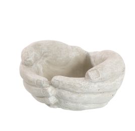 HAND PLANTER 16X15X8CM GREY