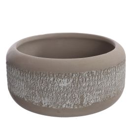 CEMENT ROUND PLANTER DIA 26 H 12CM GREY