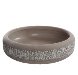 CEMENT ROUND PLANTER DIA 28 H 7CM GREY