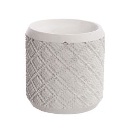 CEMENT ROUND POT DIA 14.5 H 14.5CM WHITE