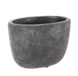OVAL PLANTER 18.7 X 12.2 H 12.5CM ANTRACITE