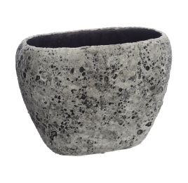 RAW ELLIPSE PLANTER 28 X 16.5 H 20CM GREY