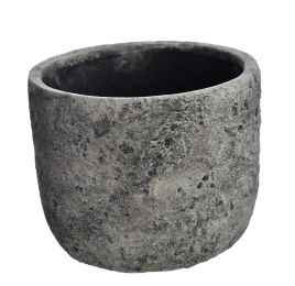 CEMENT ROUND POT DIA 18 H 15.5CM GREY