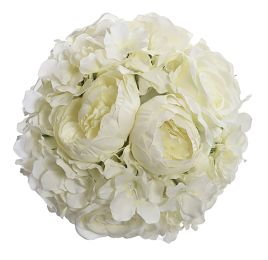 ROSE/PEONY/HYDRANGEA MIXED BALL DIA 25 CM CREAM
