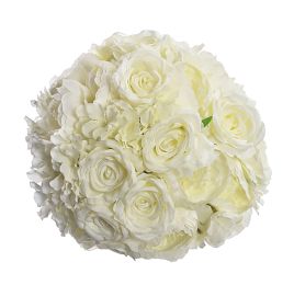ROSE/PEONY/HYDRANGEA MIXED BALL DIA 35 CM CREAM