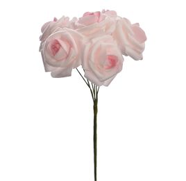 FOAM MINI ROSE BUNDLE X 6 LIGHT PINK