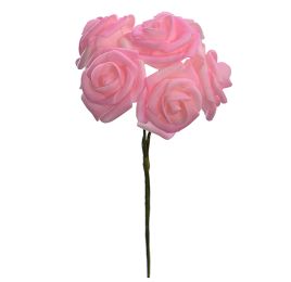 FOAM MINI ROSE BUNDLE X 6 PINK