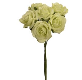 FOAM SMALL ROSE BUNDLE X 6 GREEN