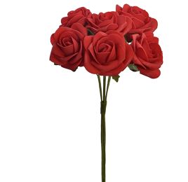 FOAM SMALL ROSE BUNDLE X 6 RED