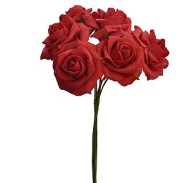 FOAM MEDIUM ROSE BUNDLE X 6 RED