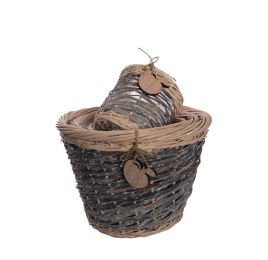 ROUND BASKET SET/4 GREY