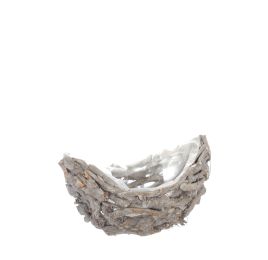 SMALL BOATSHAPE BASKET GREY