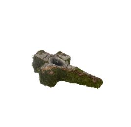 CROSS PLANTER W/MOSS AND BARK 40 X 26CM NATURAL