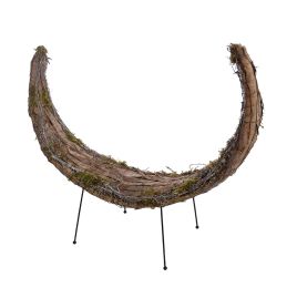 C-SHAPE DECORATION W/STRAW/RATTAN/BARK 46CM NATURAL