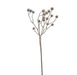 GLITTER MINI PINE/CONE SPRAY 68CM SILVER