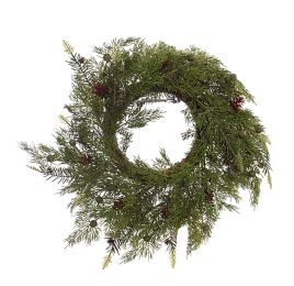 CEDAR/PINE WREATH 43CM GREEN