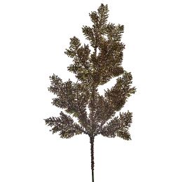 GLITTER FERN SPRAY 50CM RED GOLD