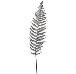 LARGE GLITTER FLOCKED FERN 102CM SILVER