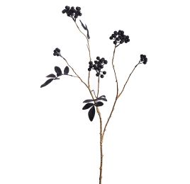 BERRY SPRAY GOLD STEM 70CM BLUE