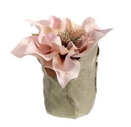 CHRISTMAS ROSE LEAF POT 11CM BEIGE