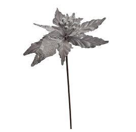 SINGLE POINSETTIA  W/GLITTER 50 CM